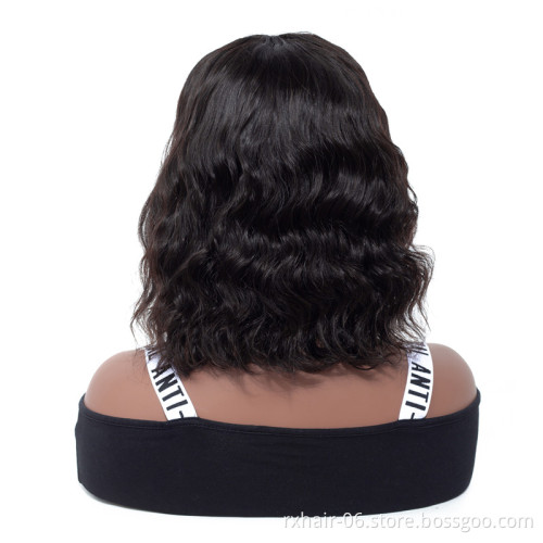 Short Bob Wavy Cuticle Indian Remy Virgin Silver Lace Front Cheap Human Hair High Density Overseas Body Wave Full Lace Wigs